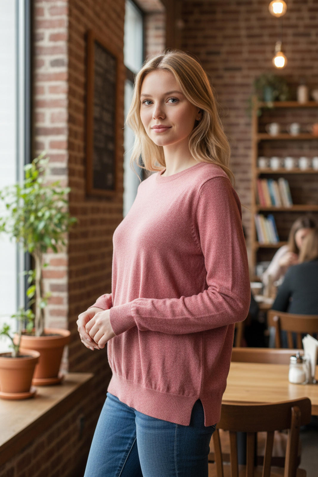 Zenana Outfitters Soft Mélange HACCI round-neck long sleeve tee